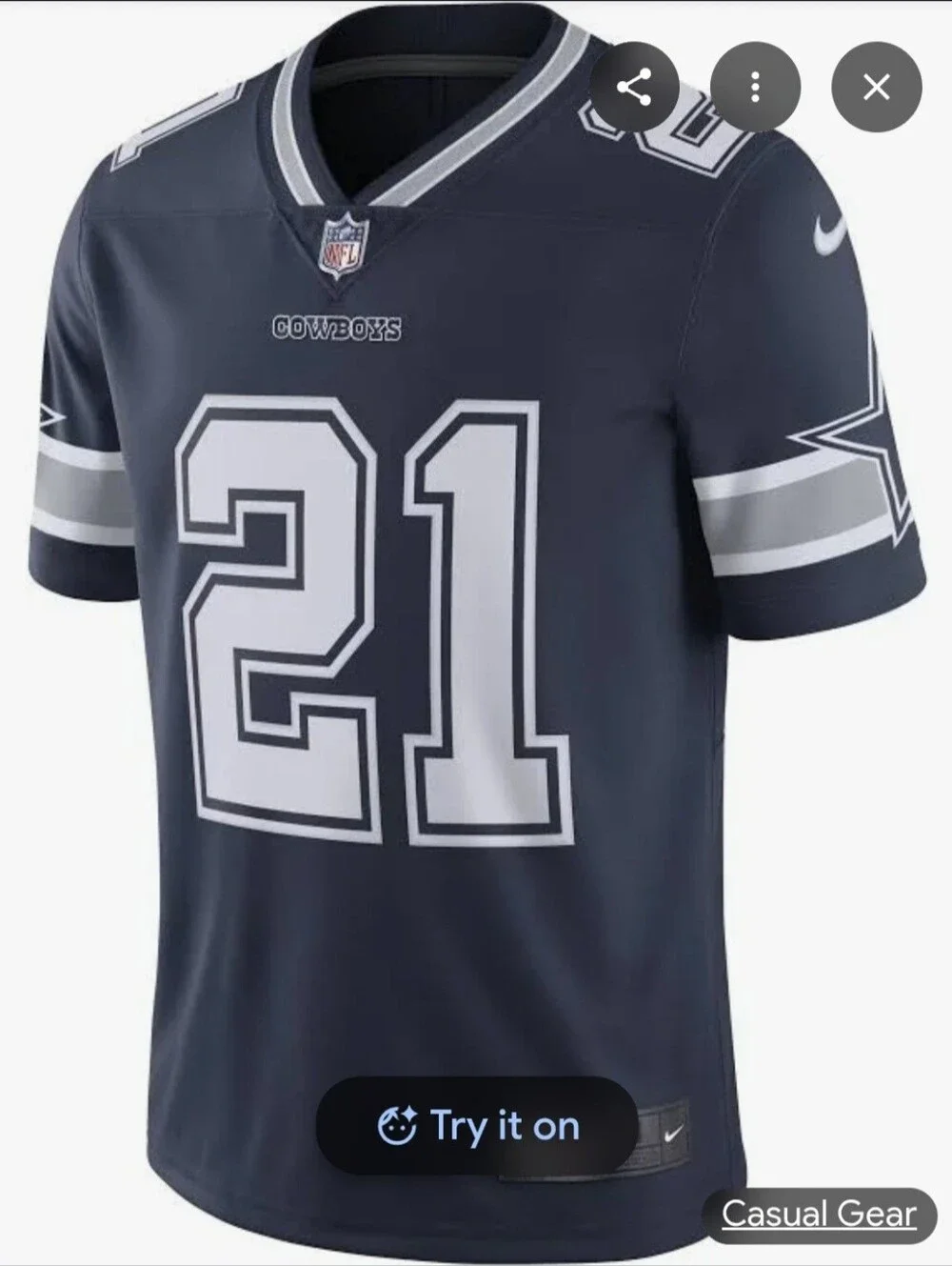 Nike Men’s Dallas Cowboys #21 Navy Vapor Limited Football Jersey, Size M
